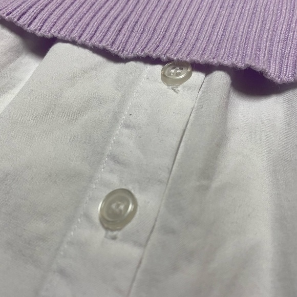 Limited Too Y2K Vintage Academia Ribbed Sweater Button Layered Short Sleeve - Picture 10 of 12
